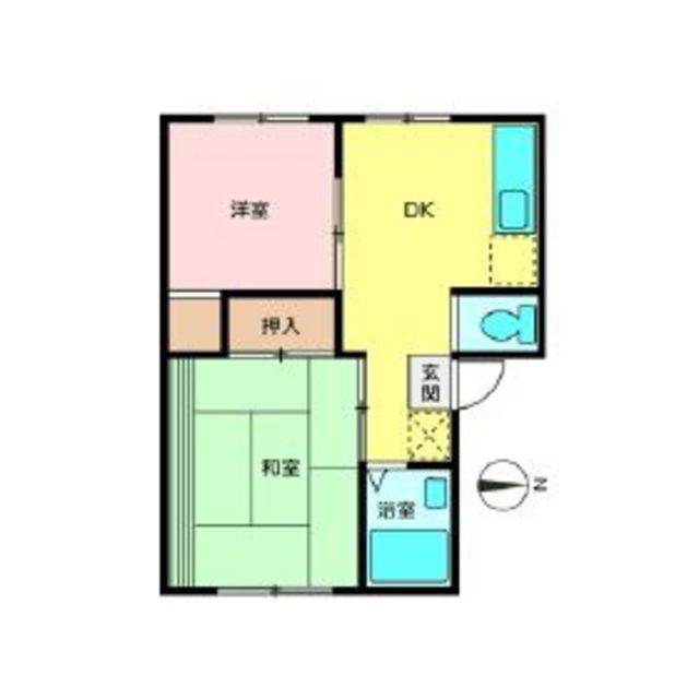 ホワイトポピンズ(2DK/2階)の間取り写真