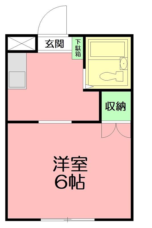 ジュネス米山(ワンルーム/2階)の間取り写真