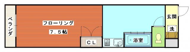 ラポール友愛I(1DK/1階)の間取り写真