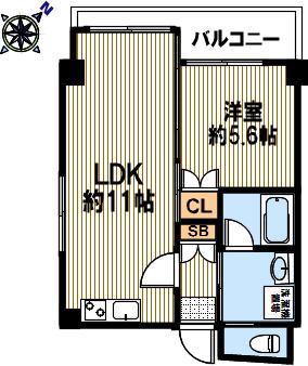 ピトレスク(1LDK/4階)の間取り写真