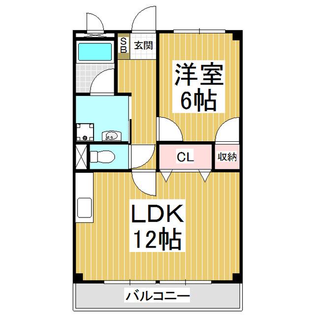 SURPLUS TWOハイツ中原(1LDK/1階)の間取り写真