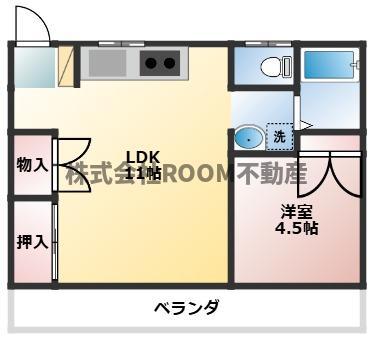 コーポ77(1LDK/1階)の間取り写真
