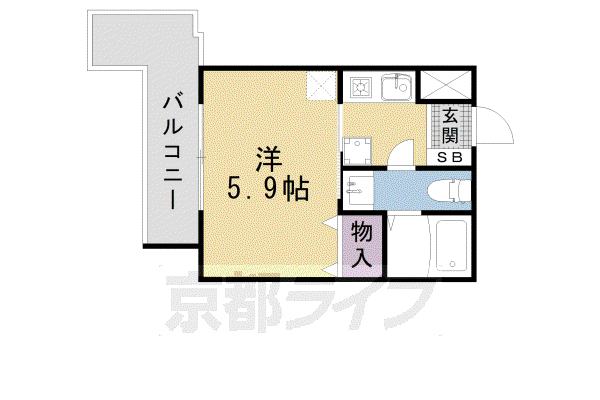 グランドパレス西大路イースト(1K/6階)の間取り写真