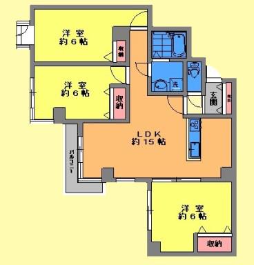 日経エスプラナード(3LDK/9階)の間取り写真