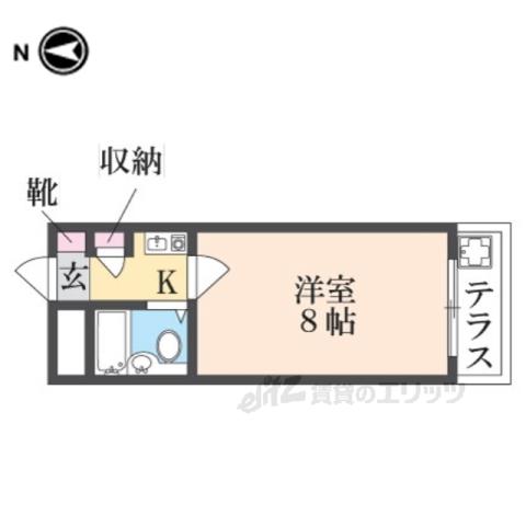 シティパレス東生駒P-3-C(1K/2階)の間取り写真