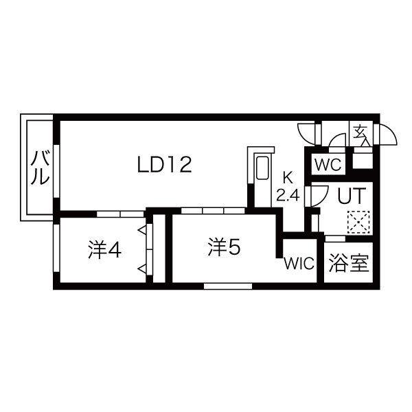 ホクエイヒルズ(2LDK/4階)の間取り写真