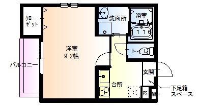 フジパレス立花駅南1番館(1K/2階)の間取り写真