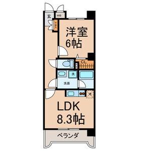 エクセレンス彩(1LDK/2階)の間取り写真