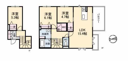 トスカーナガーデン B棟(3LDK/1階)の間取り写真