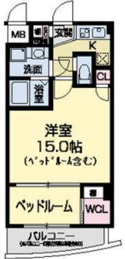 セレニテ甲子園(1DK/3階)の間取り写真