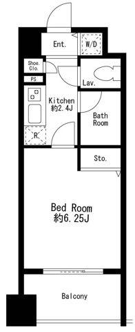 プライムアーバン日本橋茅場町(1K/10階)の間取り写真