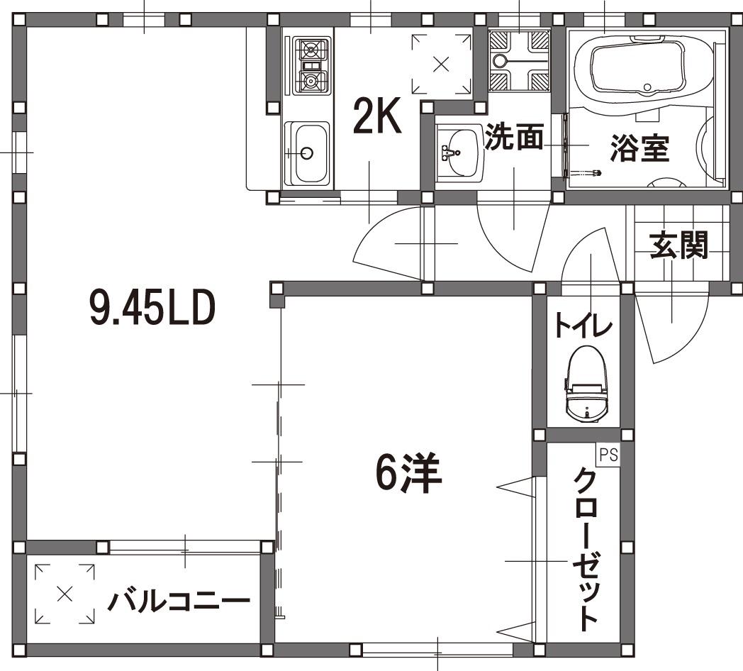 REVE フレール(2K/3階)の間取り写真