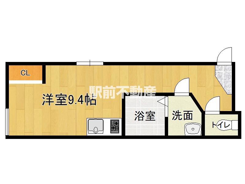 仮有田アパート(ワンルーム/1階)の間取り写真