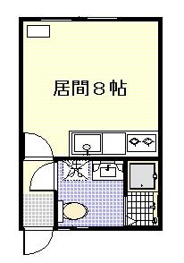 パークサイドハイツ(ワンルーム/1階)の間取り写真
