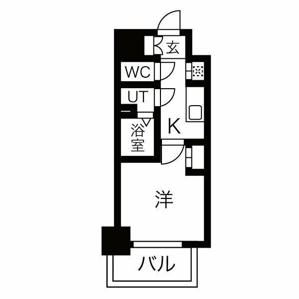 エステート金山(1K/10階)の間取り写真