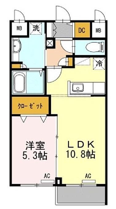WELLDENCE江古田(1LDK/1階)の間取り写真