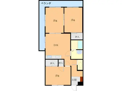 マーメイド(3DK/3階)の間取り写真