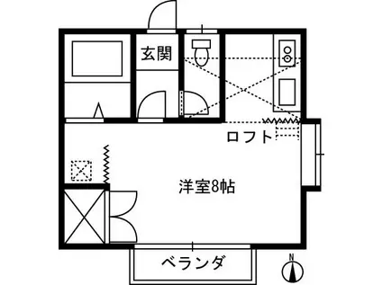 代栄パレスNO.30(1K/2階)の間取り写真