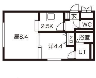 エスパスルージュ(1LDK/4階)の間取り写真