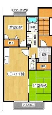 サラマンカ(2LDK/2階)の間取り写真