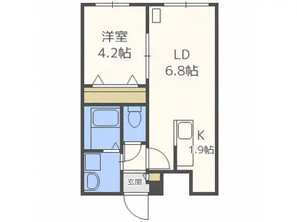 サクラN27(1LDK/3階)の間取り写真