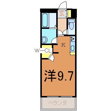 スカイヴィレッジ月出(1K/1階)の間取り写真