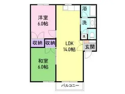 アルボーレ(2LDK/3階)の間取り写真