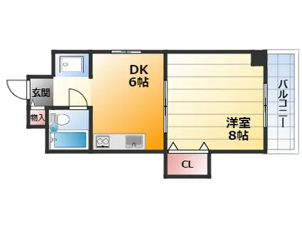 クリテリオン新大阪(1DK/5階)の間取り写真