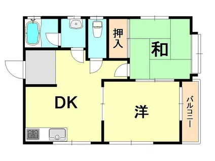 マンション浜崎(2DK/5階)の間取り写真