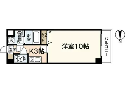 FOURSEASONSTAI-SHIN1ST(1K/3階)の間取り写真