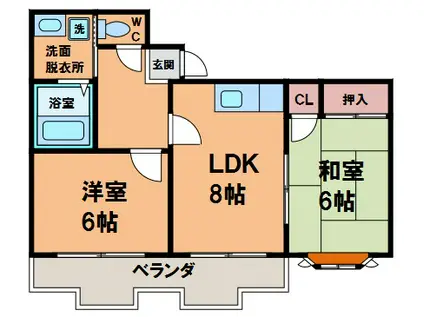 メイプル阿倍野(2LDK/2階)の間取り写真