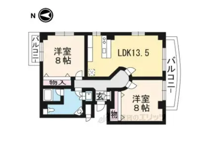 メゾン・カシーノ(2LDK/4階)の間取り写真