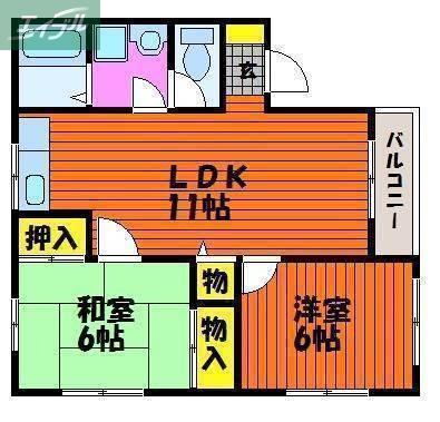 パストラル浦安(2LDK/2階)の間取り写真