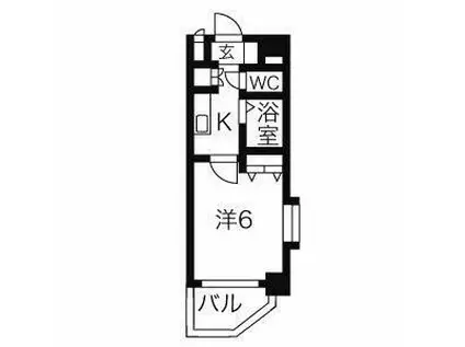 DUO・CREA西五反田(1K/12階)の間取り写真