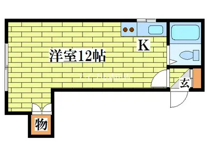 コーポ佐々木I(ワンルーム/2階)の間取り写真