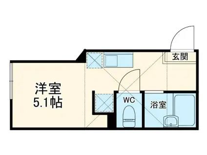 プライムテラス東海大学前III(ワンルーム/1階)の間取り写真