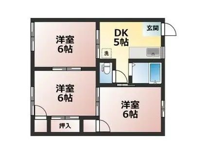 愛宕ハイツ(3DK/1階)の間取り写真
