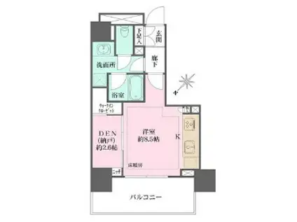 ザ・パークハウスアーバンス東五反田(ワンルーム/5階)の間取り写真