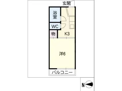 タウニーASAHI(1K/1階)の間取り写真