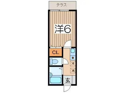グランドコート横須賀中央(1K/2階)の間取り写真