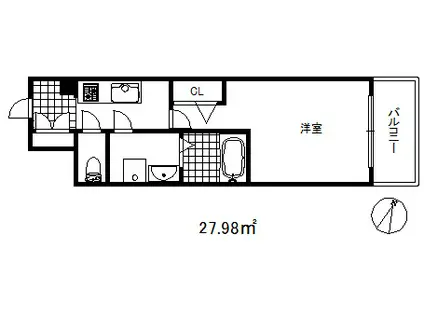 レジデンス神戸ビヴィオ(1K/3階)の間取り写真