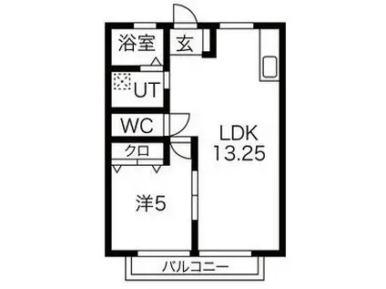 ハイツマルヤマI(1LDK/2階)の間取り写真