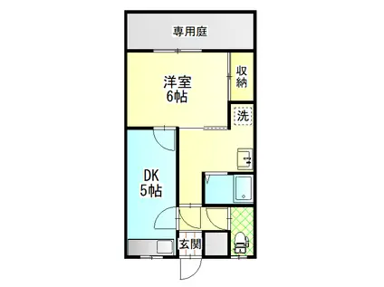 ひうちマンション(1DK/1階)の間取り写真