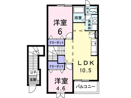 エーデルハイムII(2LDK/2階)の間取り写真