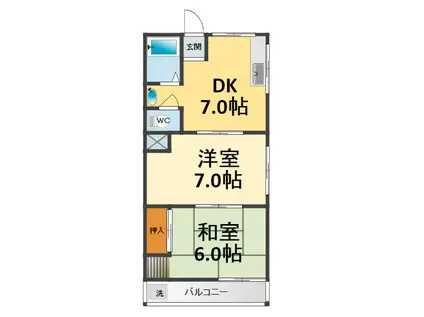 アスエ小松マンション(2DK/3階)の間取り写真
