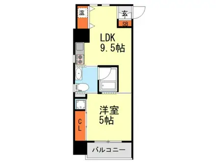 ネクストステージ都島(1LDK/9階)の間取り写真