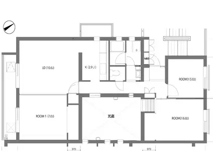 HAGU組む東戸塚(2LDK/4階)の間取り写真