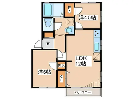 コーポラス小川(2LDK/1階)の間取り写真
