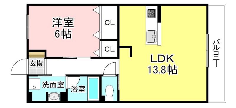 フォレコリーヌ(1LDK/2階)の間取り写真