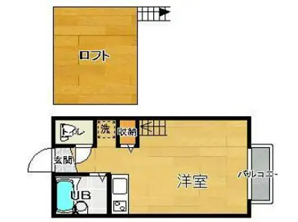 エスポワール緑ヶ丘(ワンルーム/1階)の間取り写真